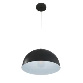 1-Light Modern Black Metal Dome Pendant Lighting