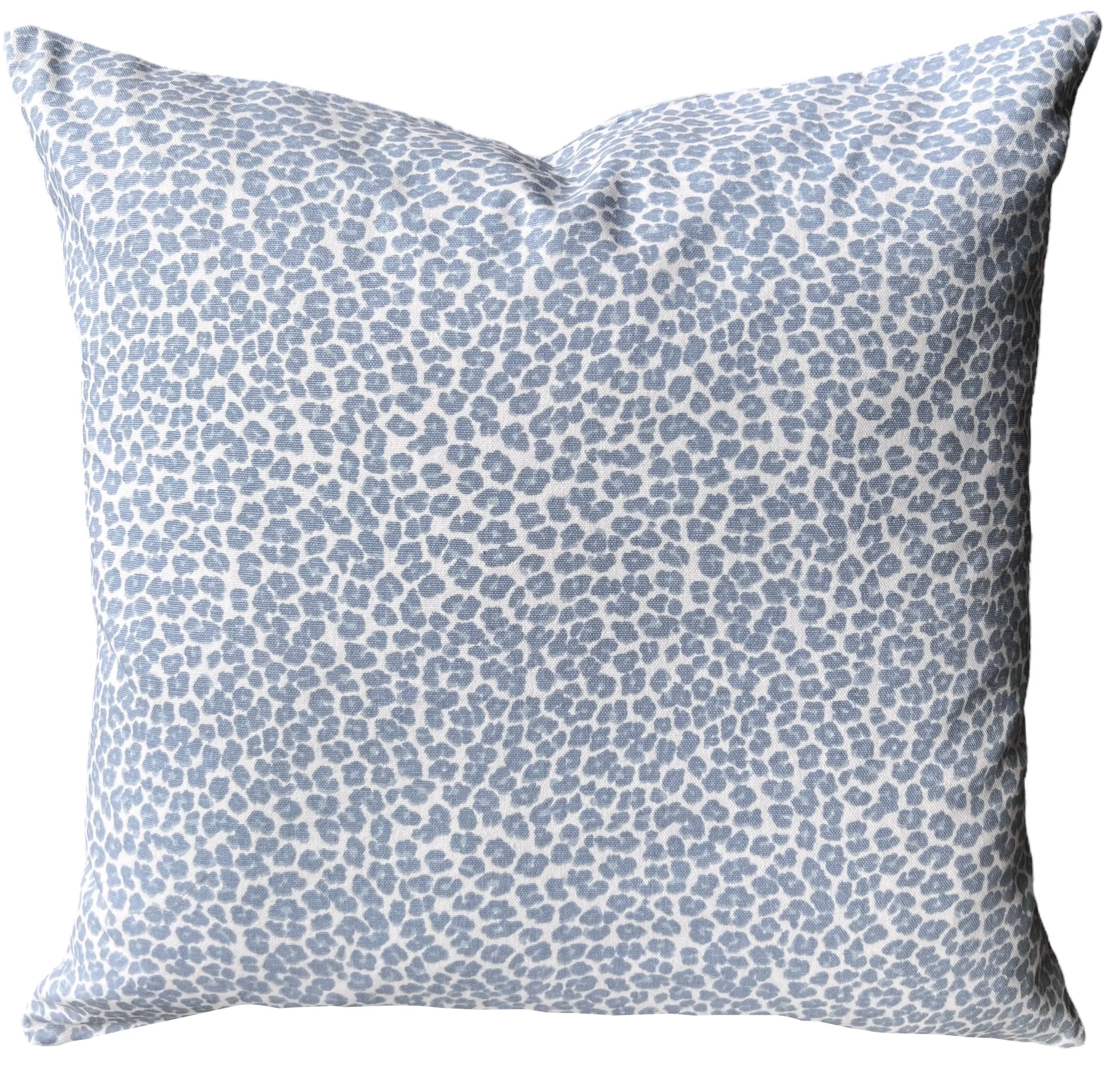 10 sizes Available: One Light Blue Gingham Decorative Pillow Cover / Zippered Couch Pillow Cover / French Blue Cheetah Cushion Cover