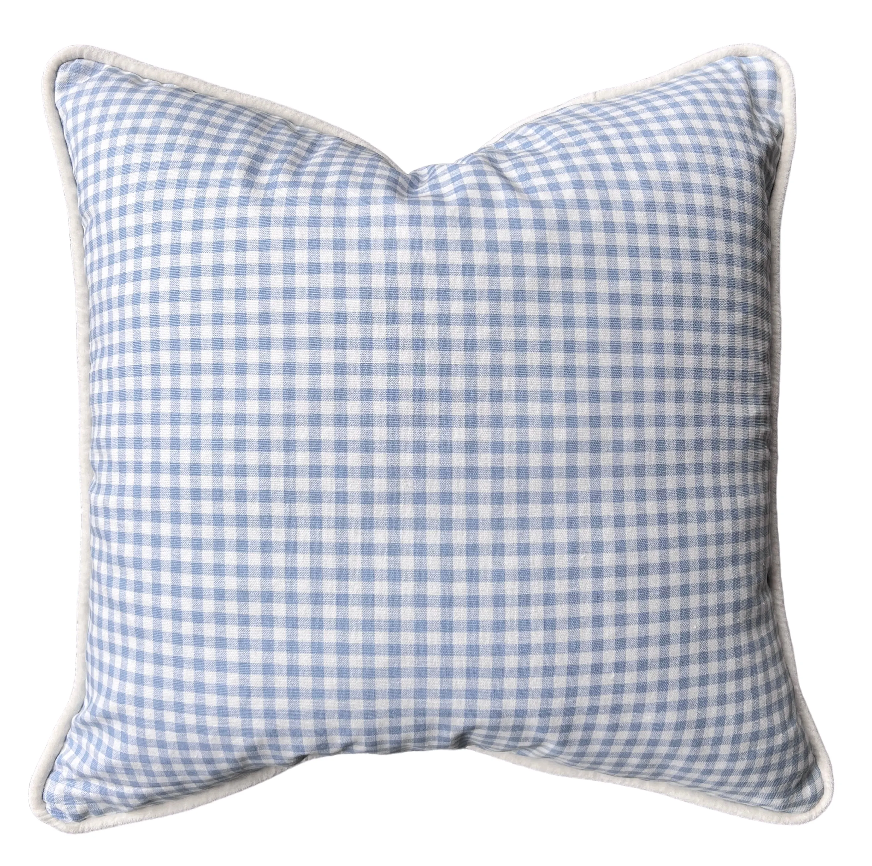 10 sizes Available: One Light Blue Gingham Decorative Pillow Cover / Zippered Couch Pillow Cover / French Blue Cheetah Cushion Cover