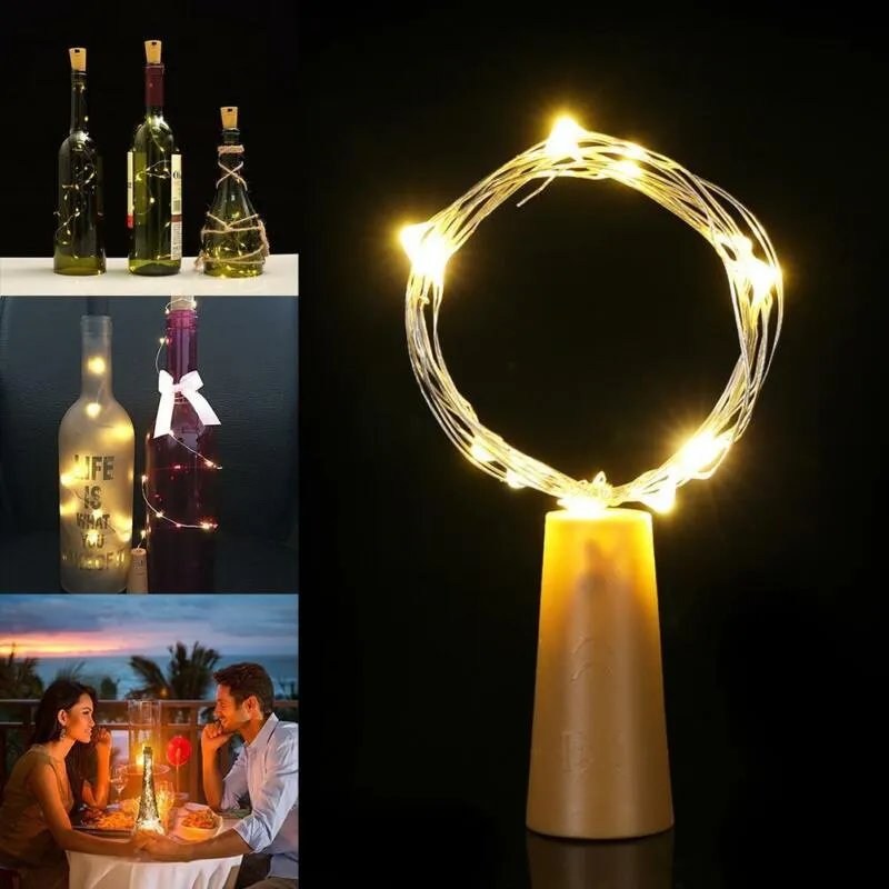 15 LED Wine Bottle Cork Lights Copper Led Light Strips Rope Lamp DIY for  Decor