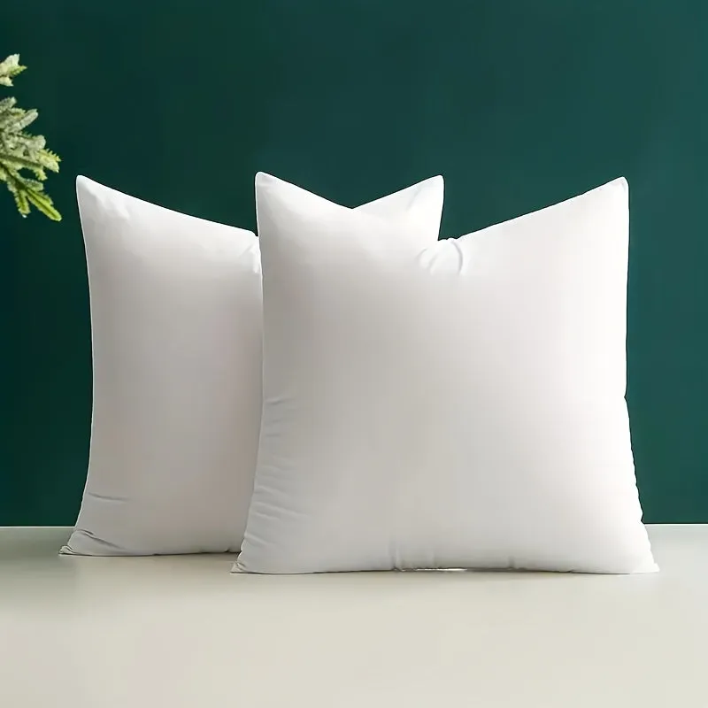 2pcs Soft Fluffy Throw Pillow Inserts, Square Plump Stuffer Cushion Pillow Core White for Christmas Decor Hotel Bed Sofa Home Decor