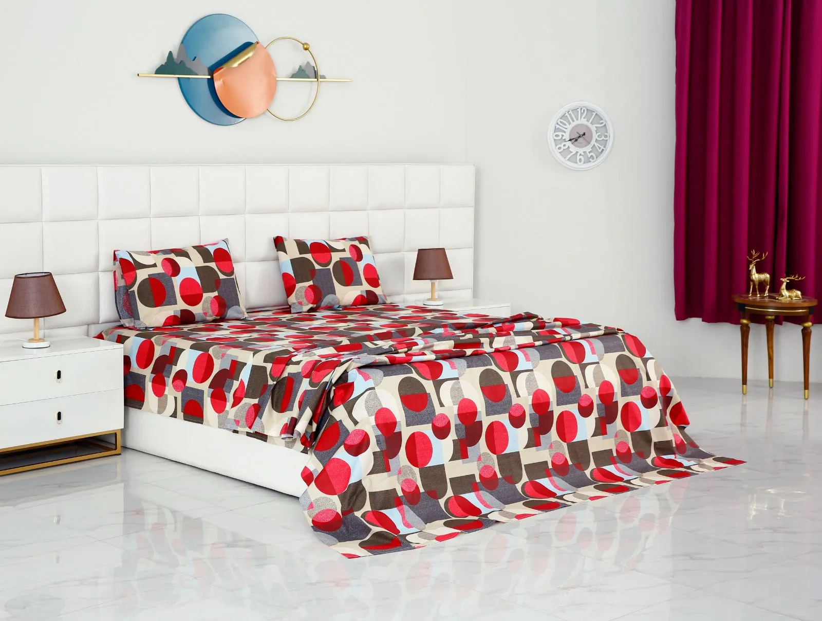 3 PCs Double Bed Sheet -DB201