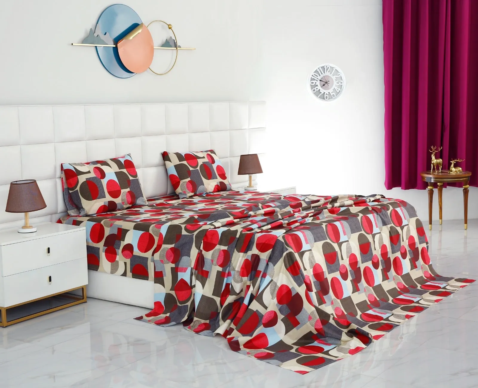 3 PCs Double Bed Sheet -DB201