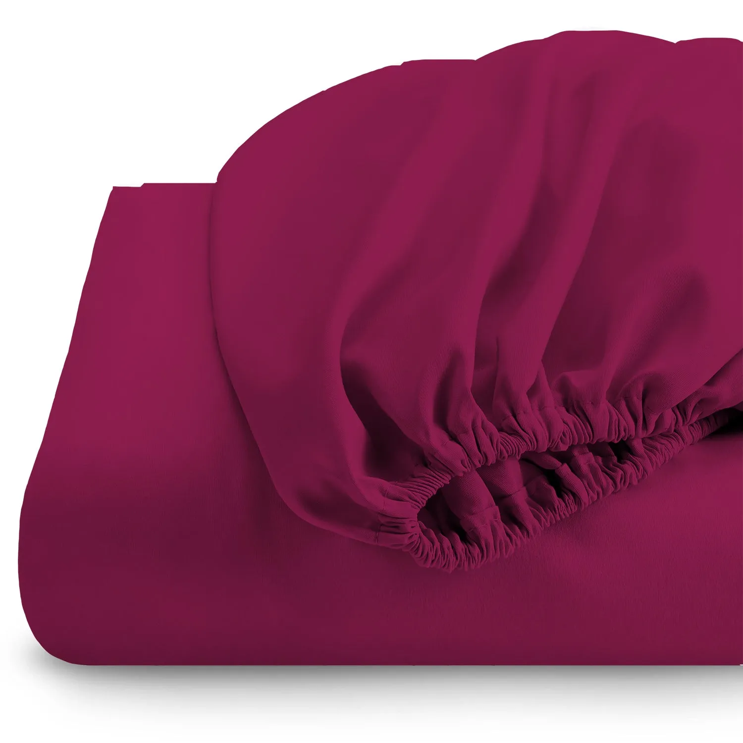 3 Piece Fitted Sheet Set Super Soft Burgundy Single Size 120x200 25cm with 2 Pillow Case