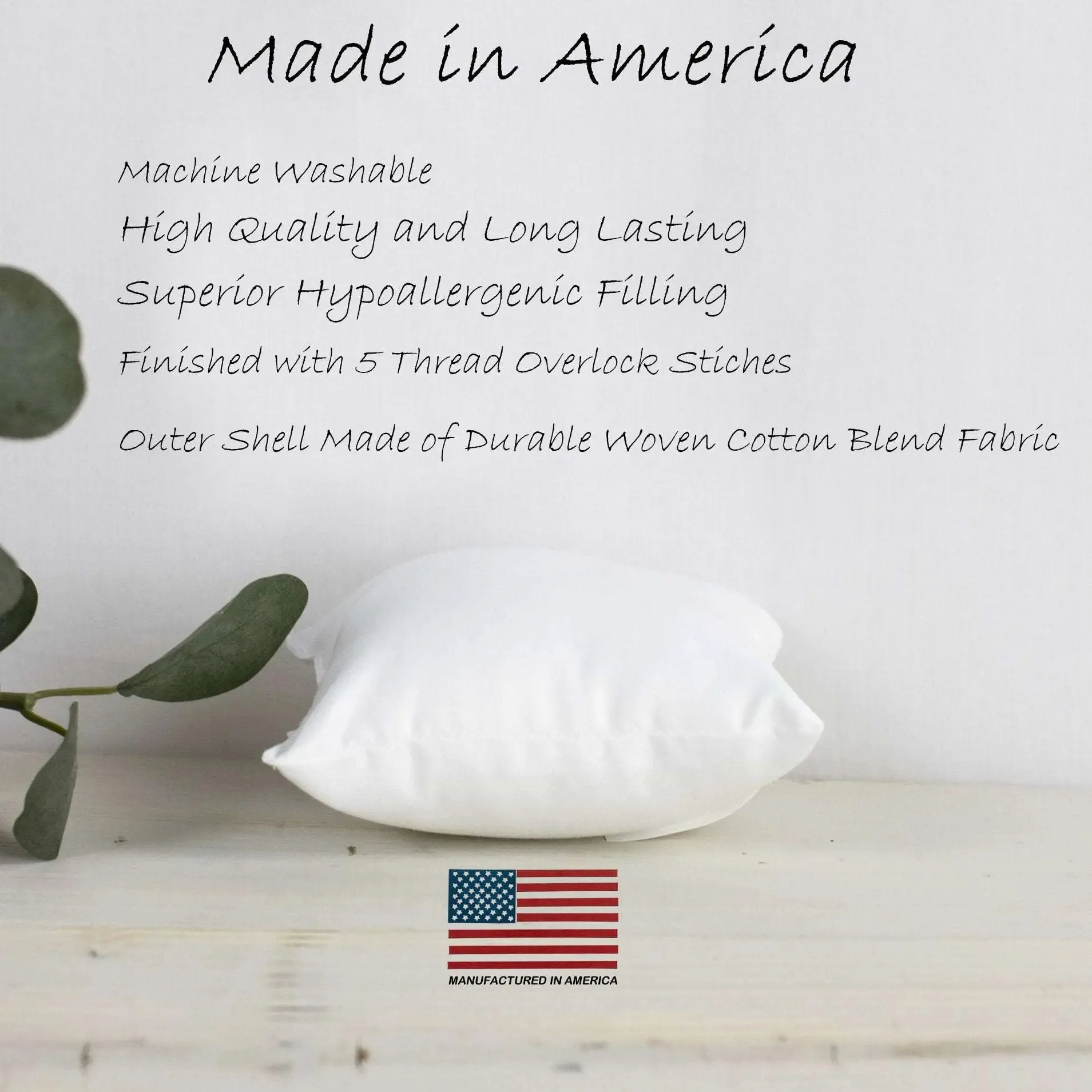 34x34 | Indoor Outdoor Hypoallergenic Polyester Pillow Insert | Quality Insert | Pillow Inners | Throw Pillow Insert | Square Pillow Inserts