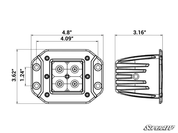 3" LED Recessed Cube Lights