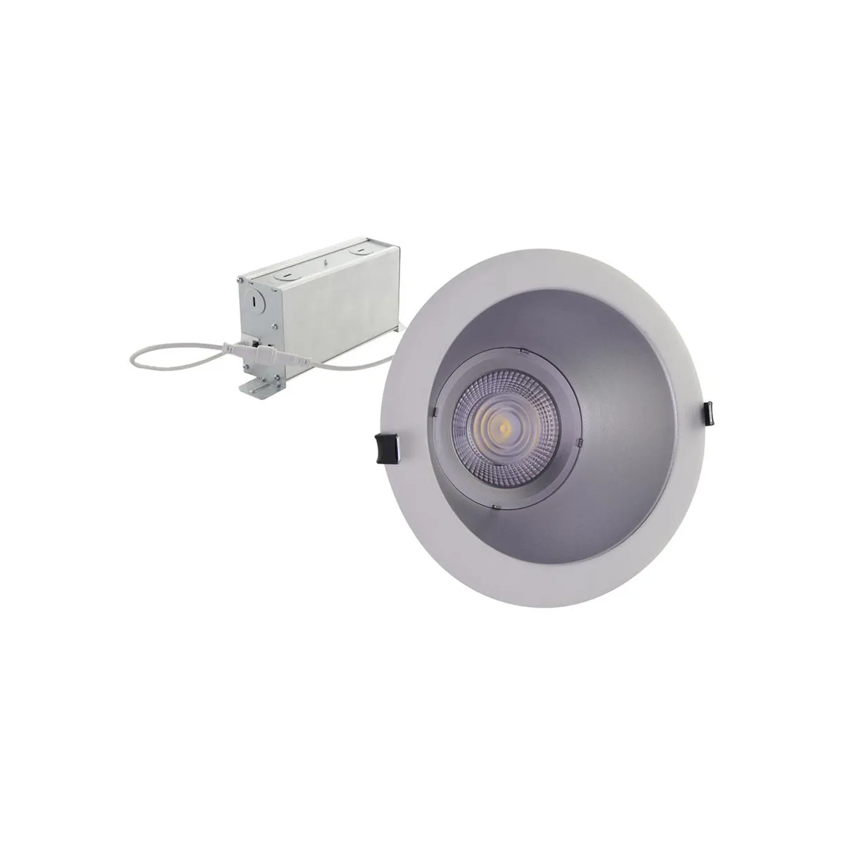 4 In. Commercial Canless LED Recessed Light, 15 Watts, 1020 Lumens, Selectable CCT, Silver Finish, 120-277V