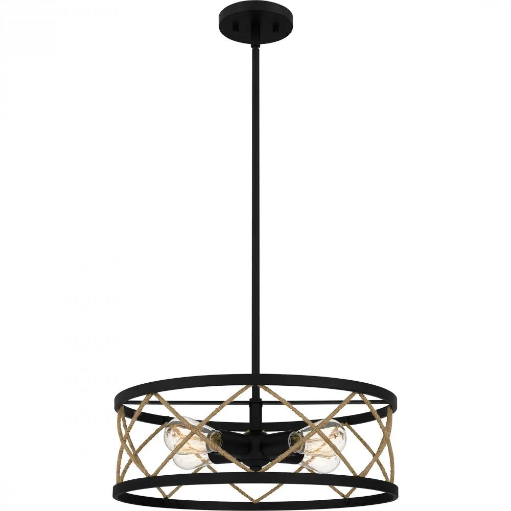 4 Light Quoizel Pendant Model: QP5632MBK