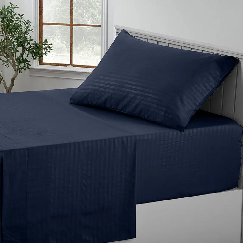 4-Piece Stripe line 1800 Series Deep Pocket Bed Sheets Set