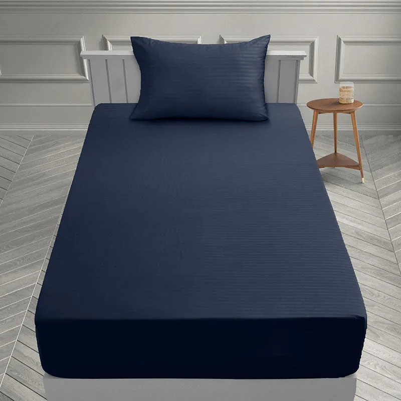 4-Piece Stripe line 1800 Series Deep Pocket Bed Sheets Set