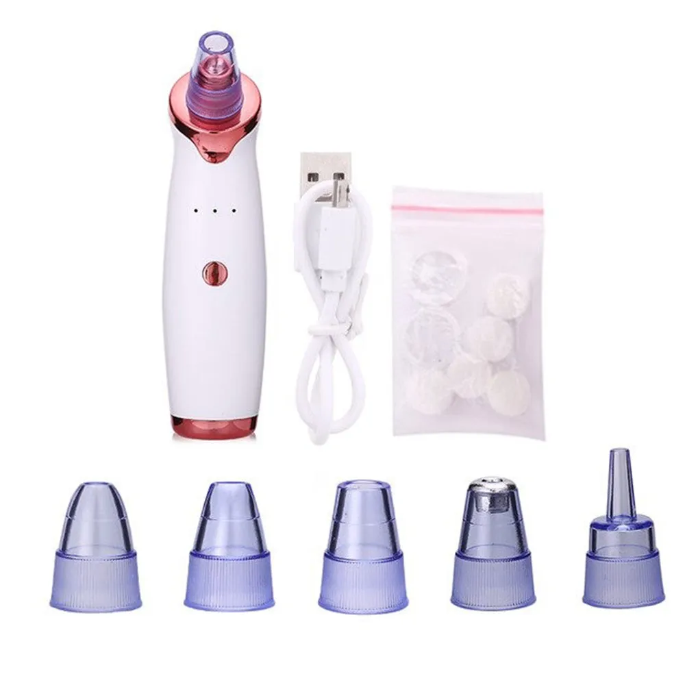 5 Nozzle Facial Blackhead Remover Pore Cleaner- USB Charging