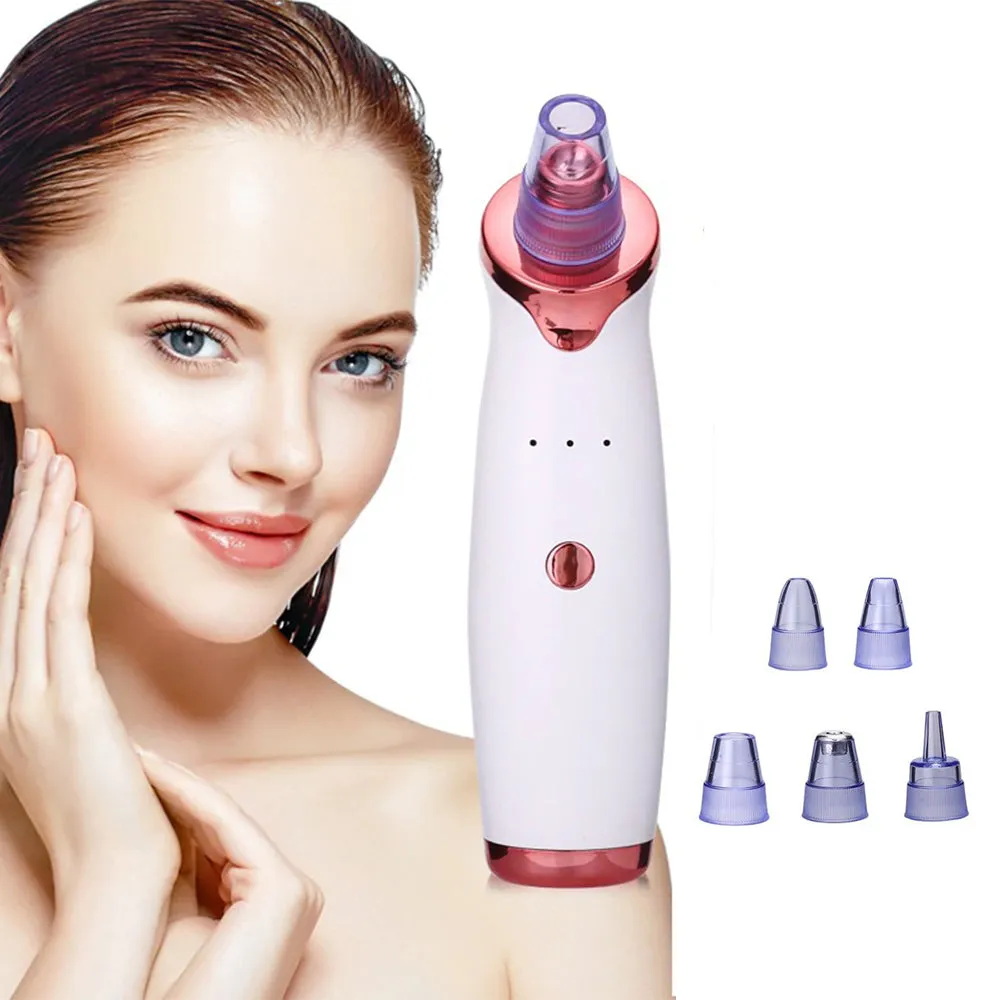 5 Nozzle Facial Blackhead Remover Pore Cleaner- USB Charging