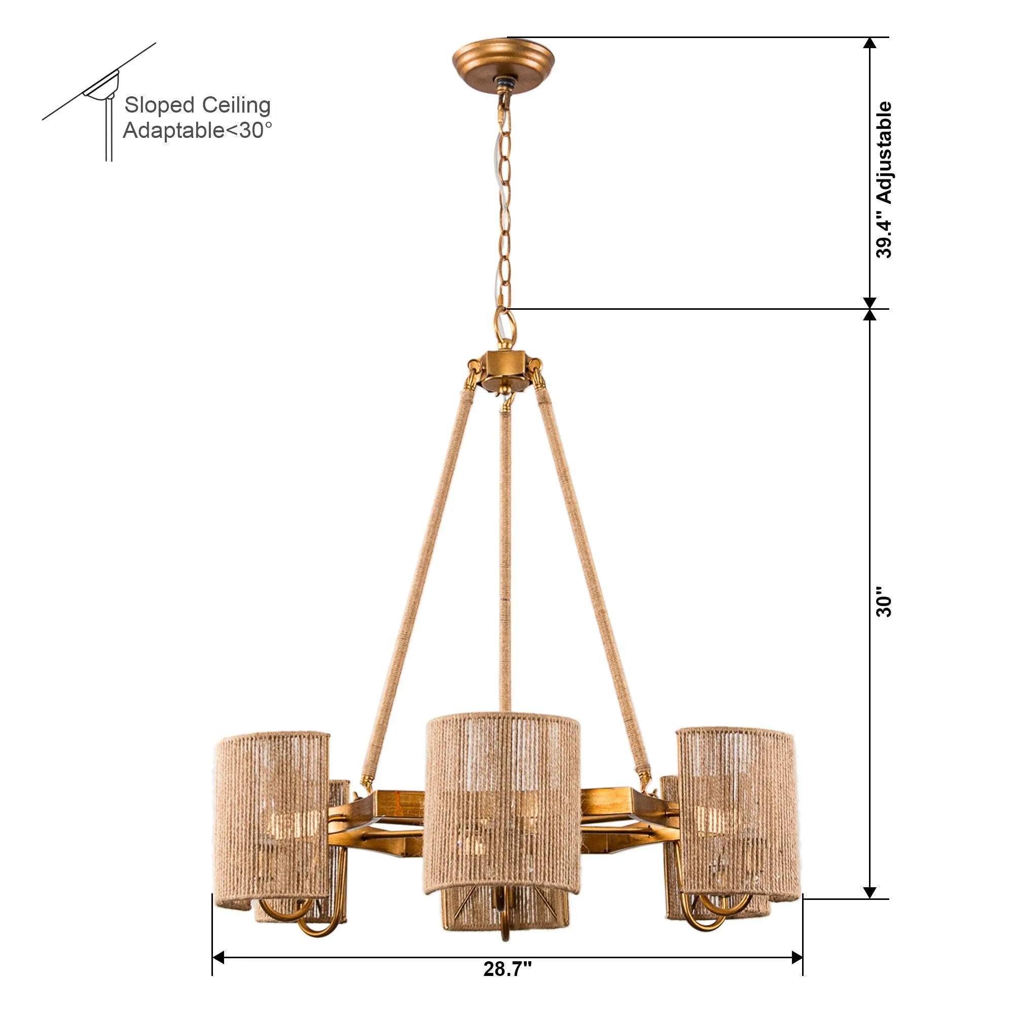 6-Light Farmhouse Bedroom Pendant Lighting