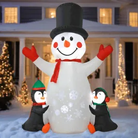 6ft Light Up Inflatable Snowman Penguins Snowflakes