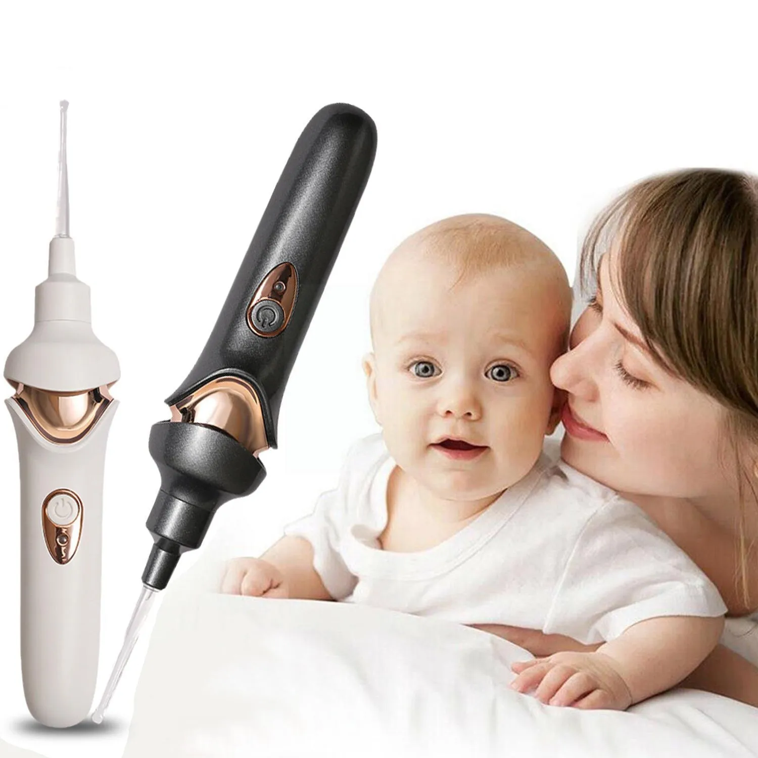 7707 EAR SUCTION DEVICE, PORTABLE COMFORTABLE EFFICIENT AUTOMATIC ELECTRIC VACUUM SOFT EAR PICK EAR CLEANER EASY EARWAX REMOVER SOFT PREVENT EAR-PICK CLEAN TOOLS SET FOR ADULTS KIDS