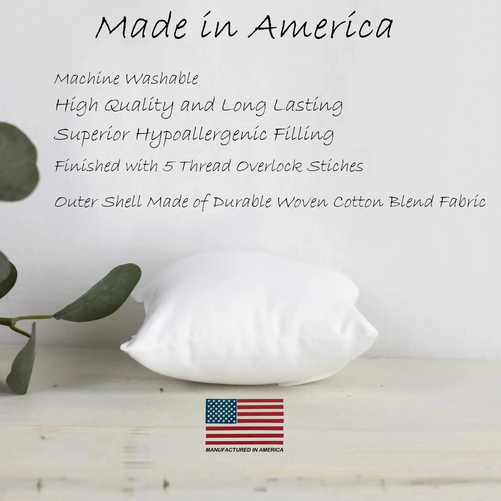 9x9 | Indoor Outdoor Hypoallergenic Polyester Pillow Insert | Quality Insert | Pillow Inners | Throw Pillow Insert | Square Pillow Inserts