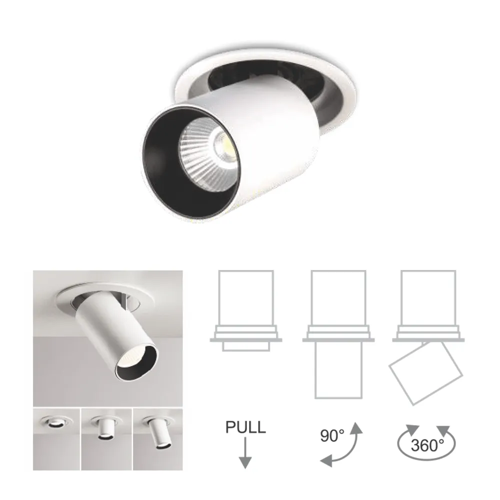 Adjustable Full Recessed COB Spotlight