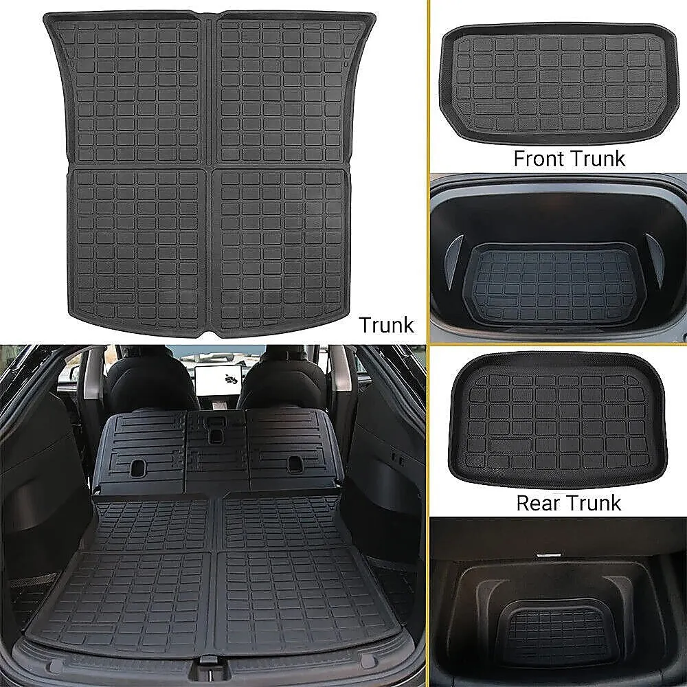 All-Weather TPE Tesla Model Y Floor Mats - 6 Piece Set