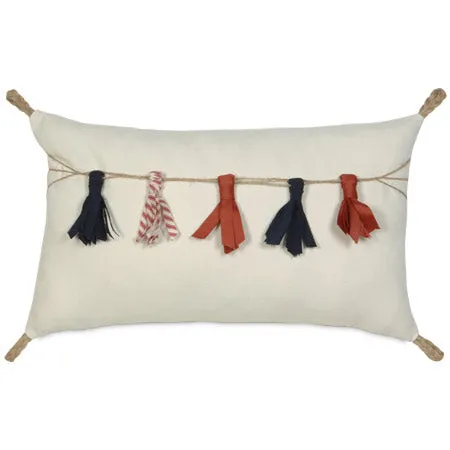 Americana 'Tassel Tinsel' 100% Cotton Lumbar Pillow Cover 13x22