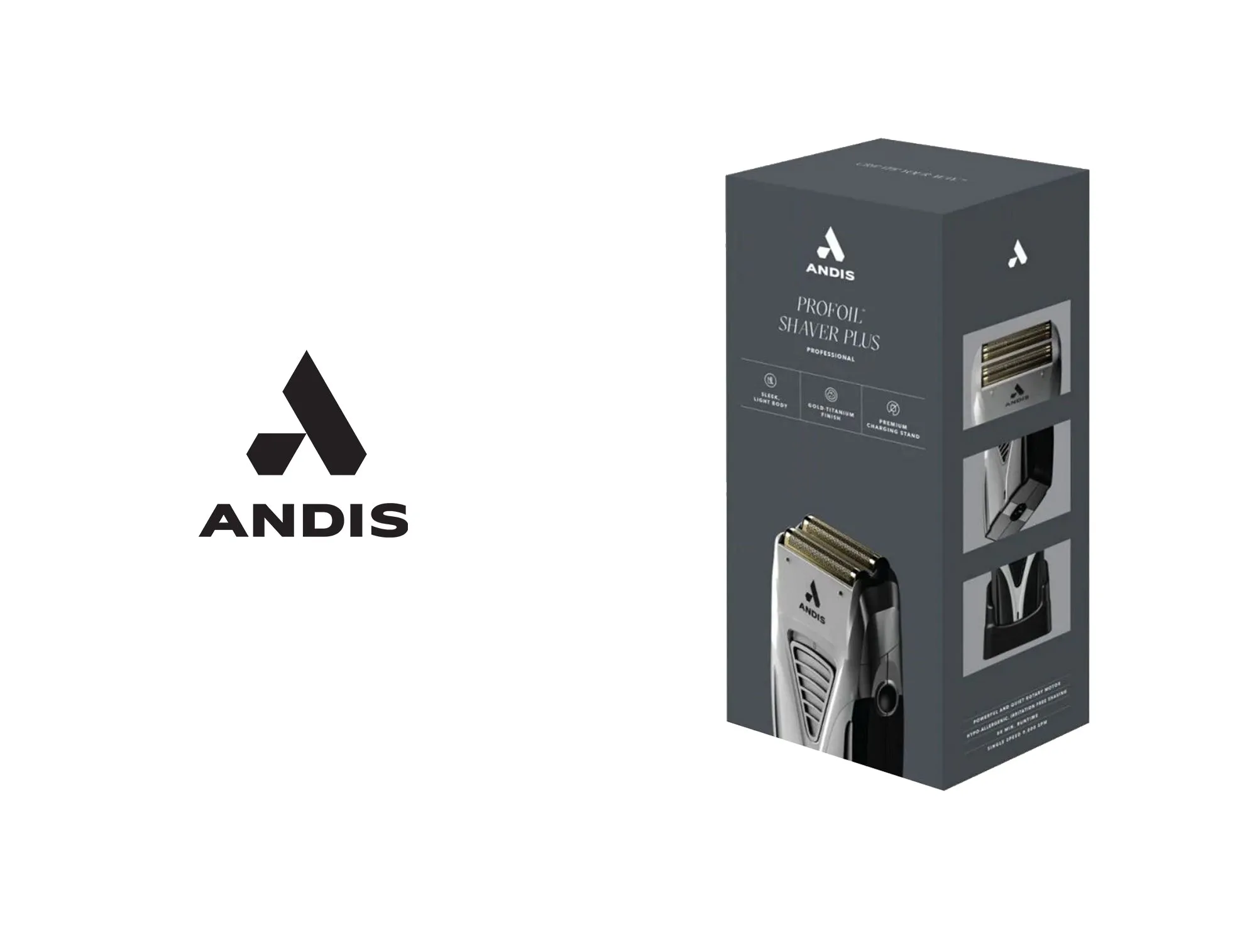 ANDIS SHAVER PROFOIL LITHIUM TITANIUM WITH CHARGE STAND