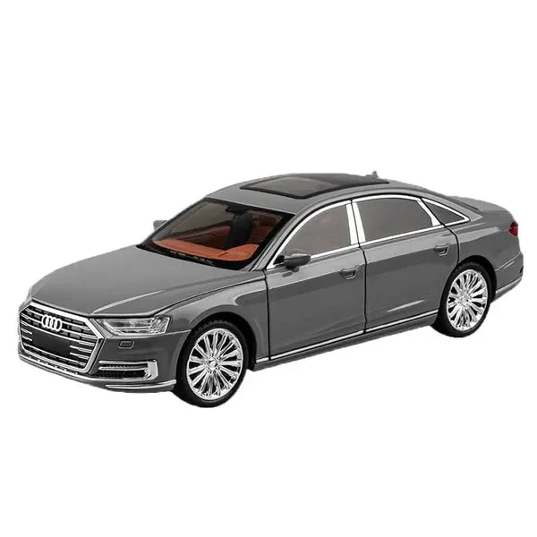 AUDI A8 1:24 DIECAST METAL PULLBACK TOY CAR WITH OPENABLE DOORS & LIGHT, MUSIC BOYS CAR FOR KIDS BEST TOYS GIFTS TOYS FOR KIDS [ COLOR AS PER STOCK ]