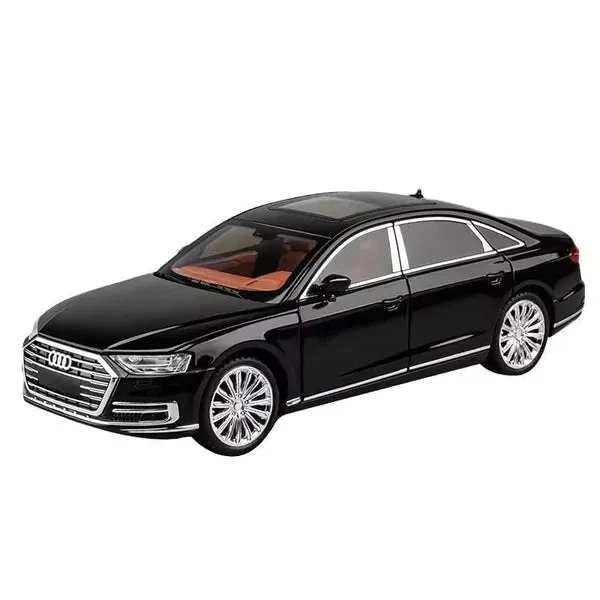 AUDI A8 1:24 DIECAST METAL PULLBACK TOY CAR WITH OPENABLE DOORS & LIGHT, MUSIC BOYS CAR FOR KIDS BEST TOYS GIFTS TOYS FOR KIDS [ COLOR AS PER STOCK ]