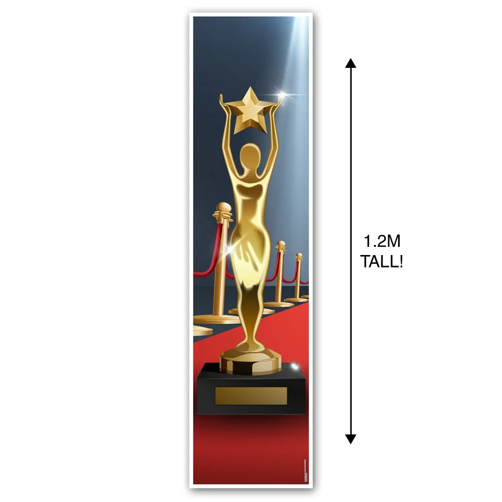 Awards Night Golden Award Statue Portrait Wall & Door Banner Party Decoration - 1.2m