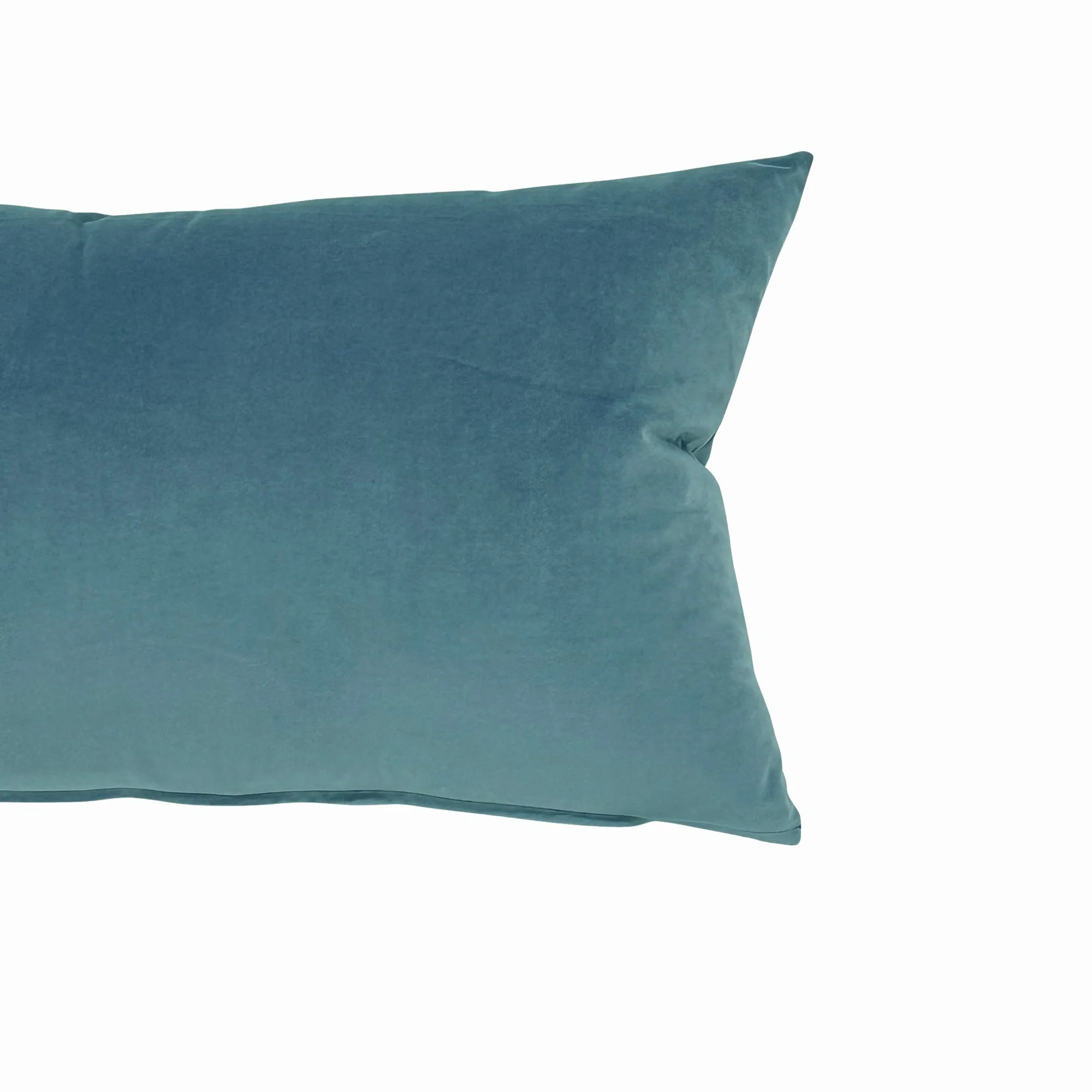 Azure Blue Velvet Lumbar Pillow Cover 15x26"