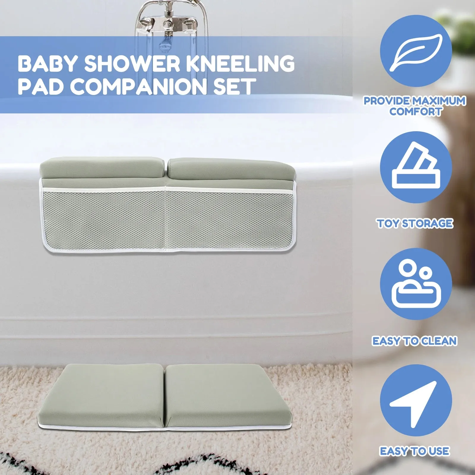 Baby Bath Kneeler and Elbow Rest Pad Set