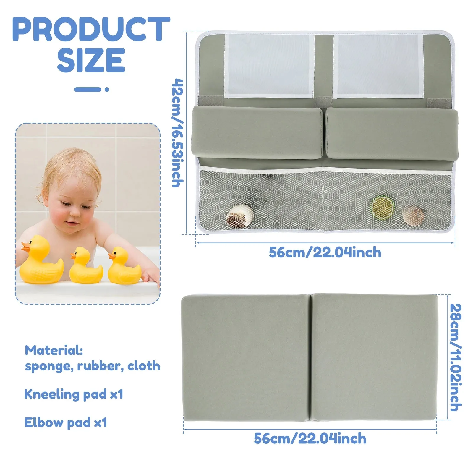 Baby Bath Kneeler and Elbow Rest Pad Set