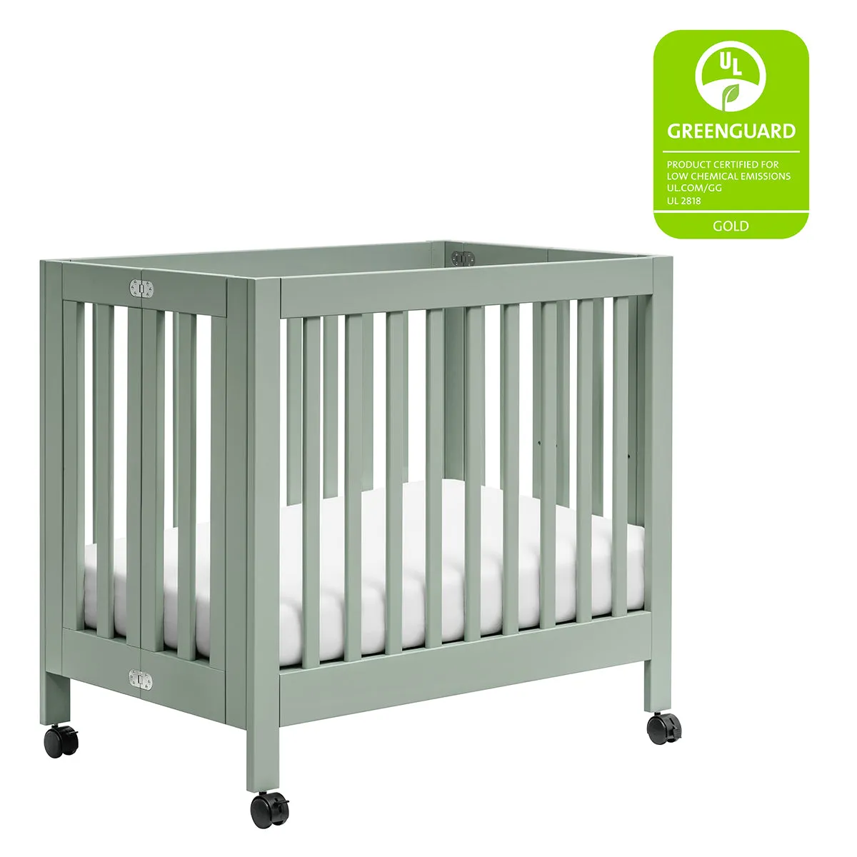 Babyletto Origami Mini Crib - Light Sage