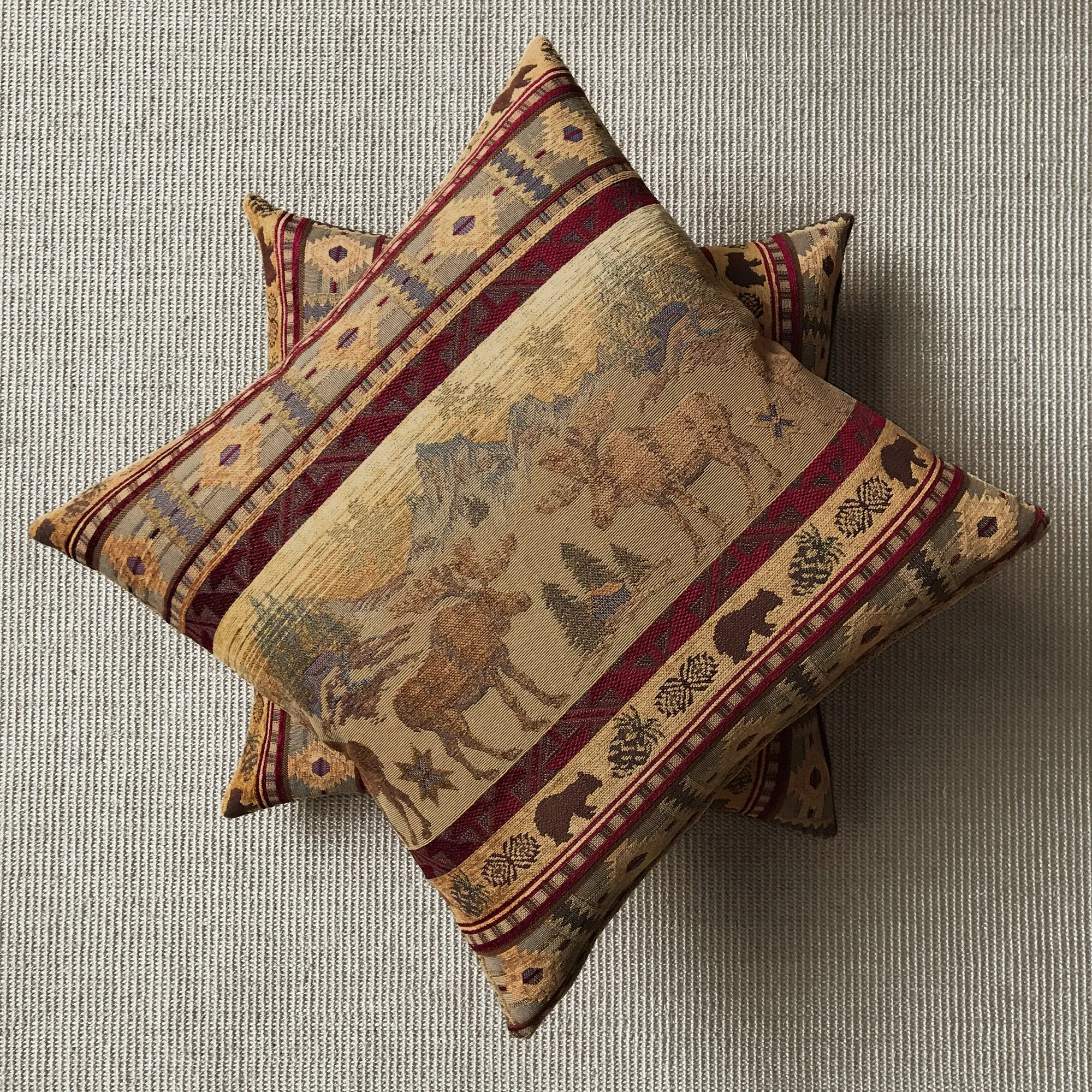 Balsam Moose Lodge Throw Pillow Cover 24x24