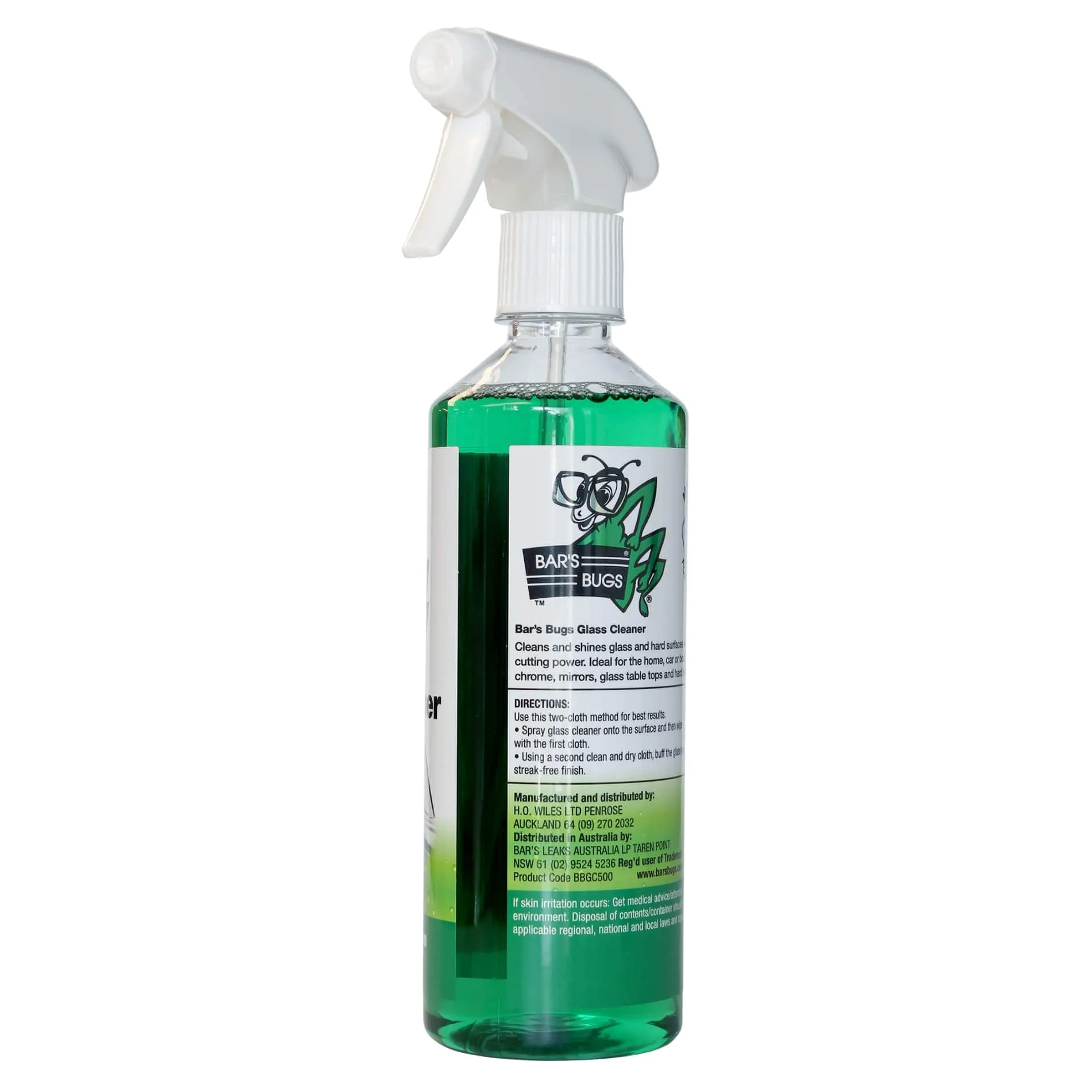 Bar's Bugs Glass Cleaner Trigger Spray 500mL BBGC500