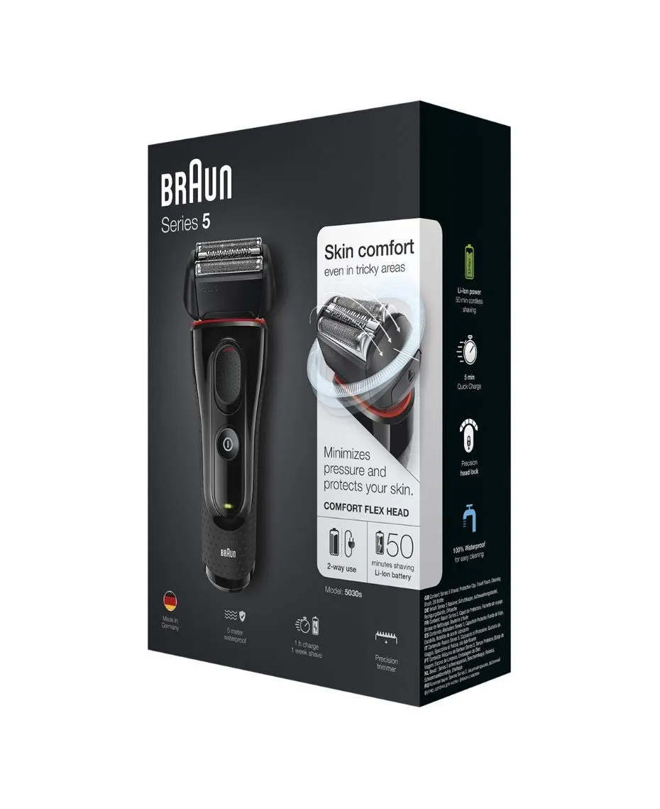 Barun Series 5 Electric Foil Shaver with Pop Up Precision Trimmer & Travel Case