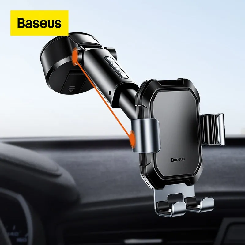 Baseus Gravity Car Phone Holder Suction Cup Adjustable Universal Holder Stand in Car GPS Mount For iPhone 12 Pro Max Xiaomi POCO