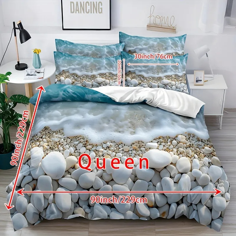 Bedding Sheet:  3pcs Seaside Pebbles