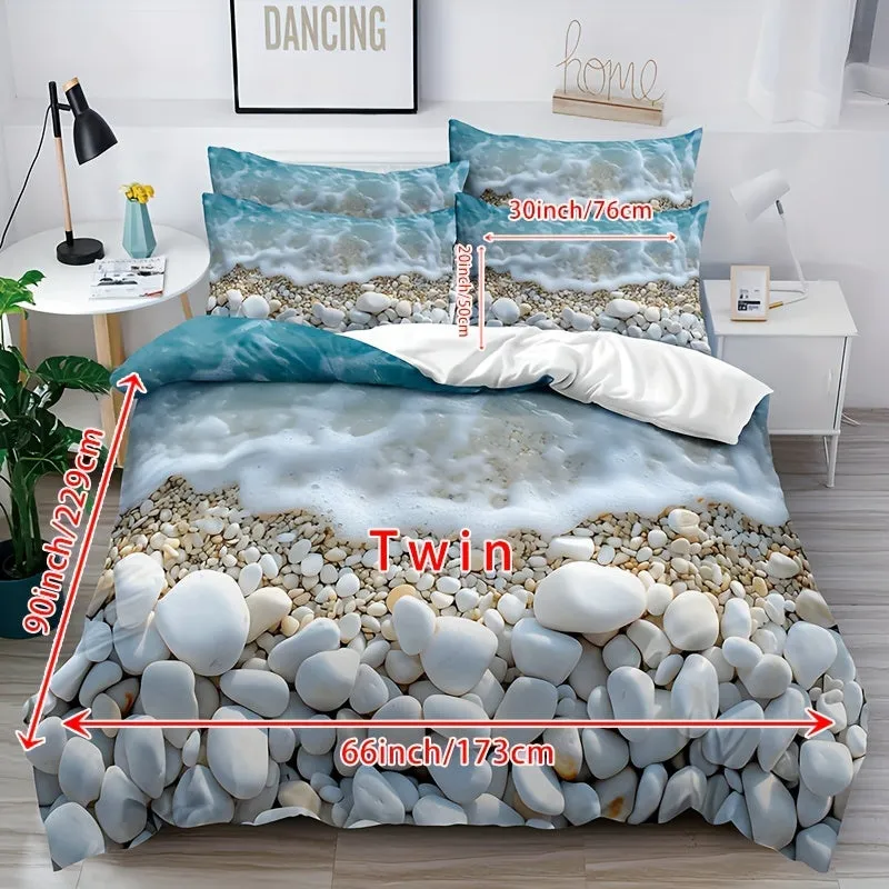 Bedding Sheet:  3pcs Seaside Pebbles