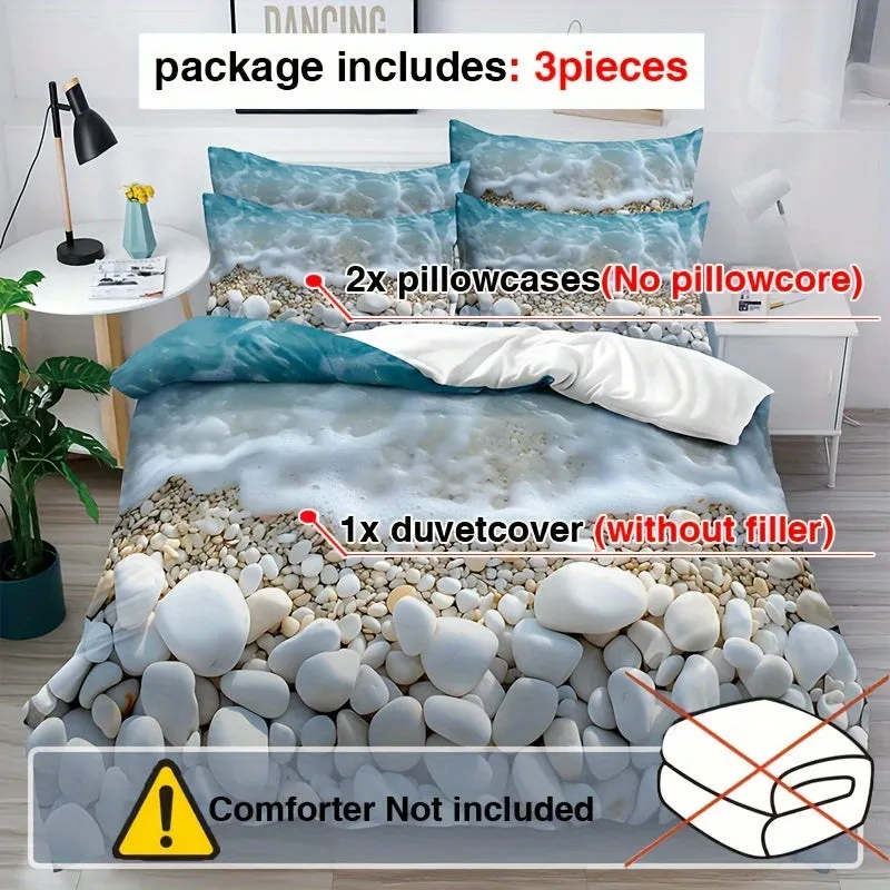 Bedding Sheet:  3pcs Seaside Pebbles