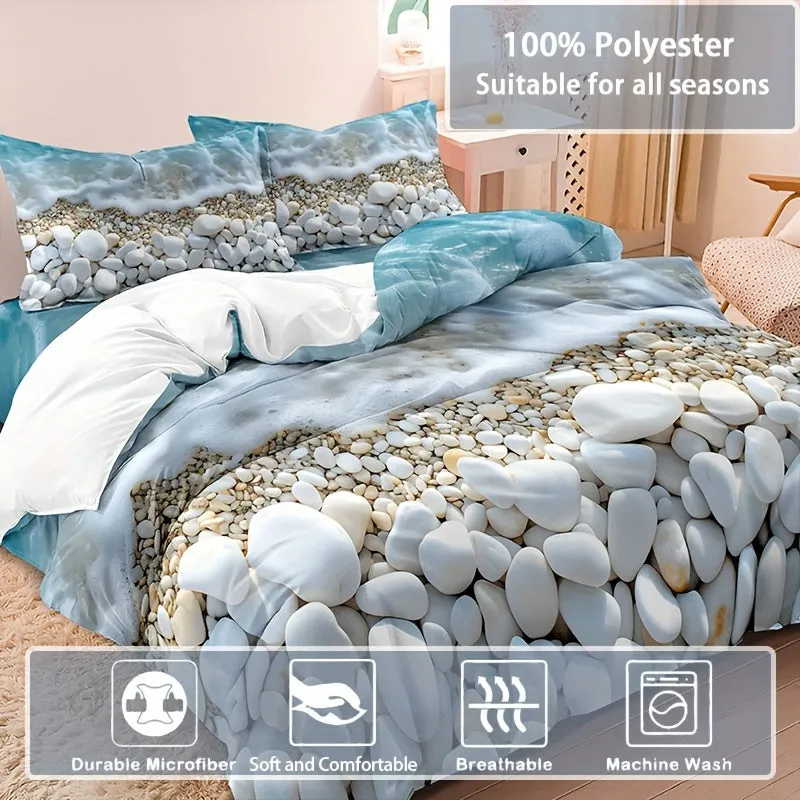 Bedding Sheet:  3pcs Seaside Pebbles