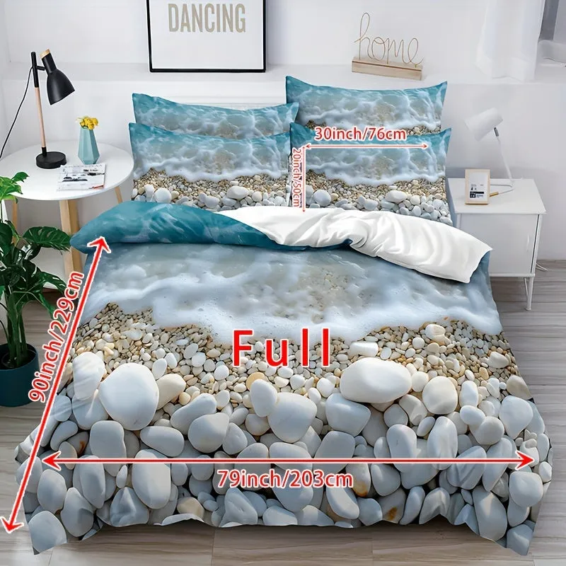 Bedding Sheet:  3pcs Seaside Pebbles