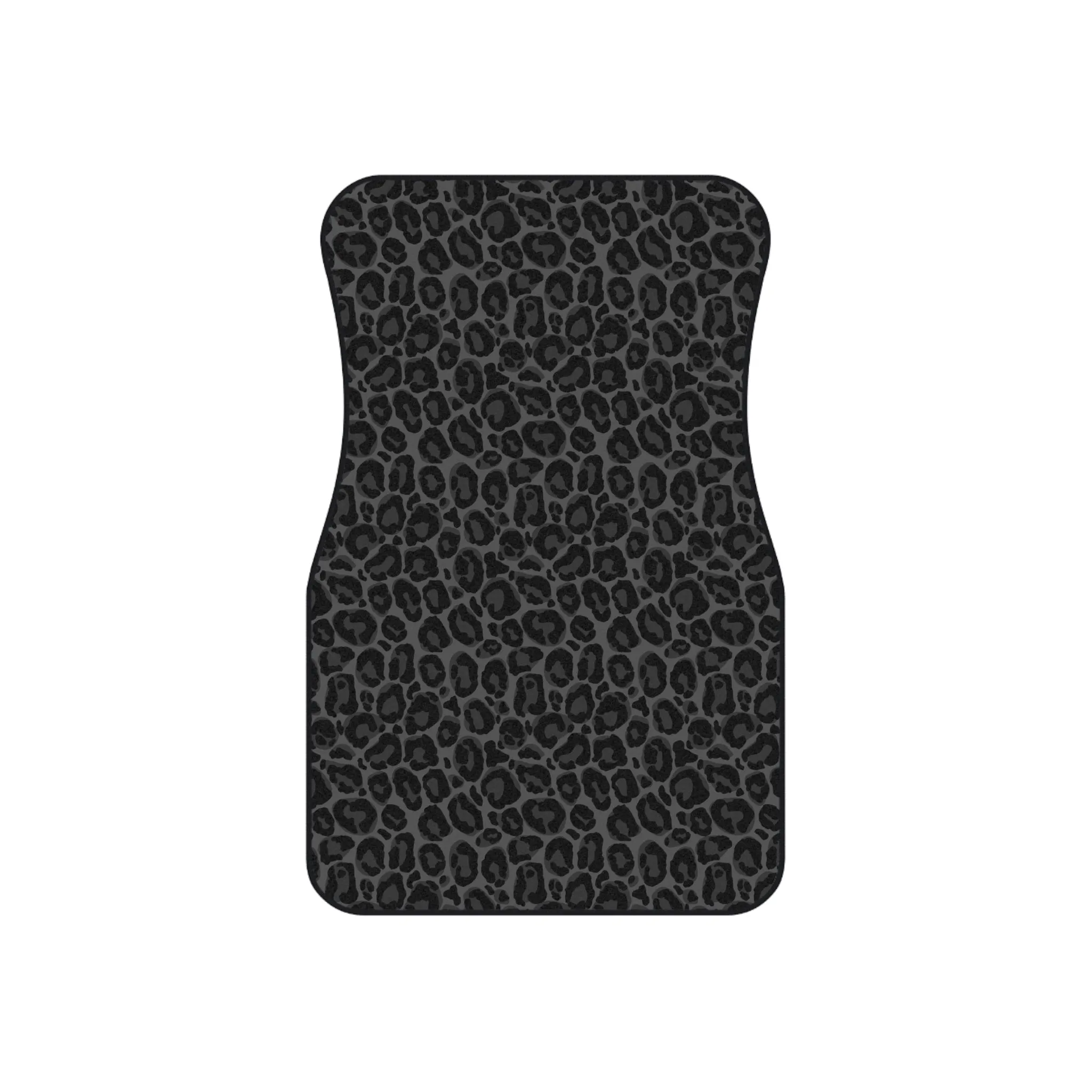 Black Leopard Car Front and Back Floor Mats (Set of 4), Cheetah Print Auto Vehicle Suv Truck Accessories Rubber All Weather Women Men Mat