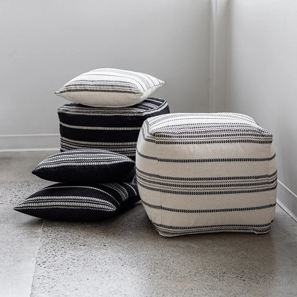 Black Stripe Barcelona Cushion