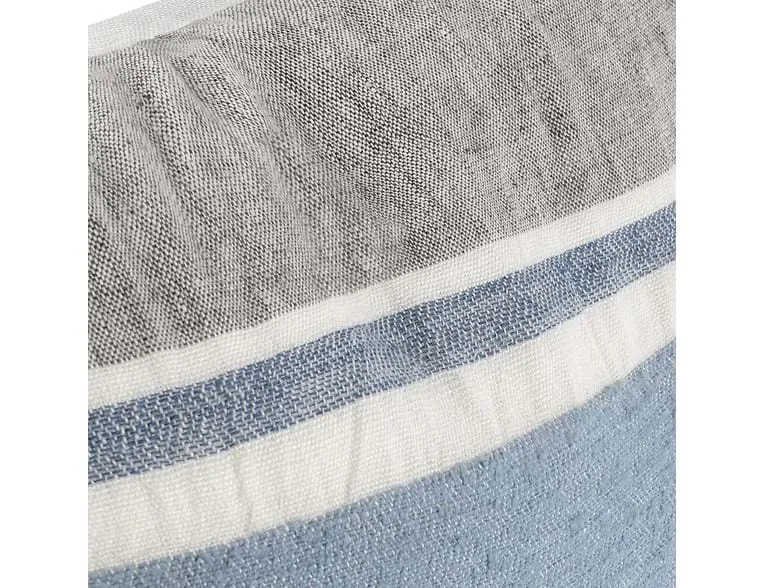 Blue and Grey Striped 22" Pillow