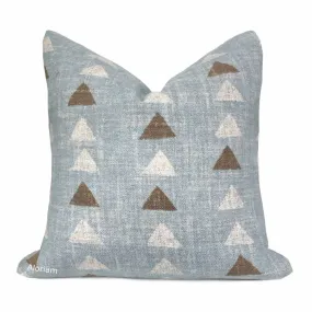 Boho Triangle Chambray Blue Pillow Cover