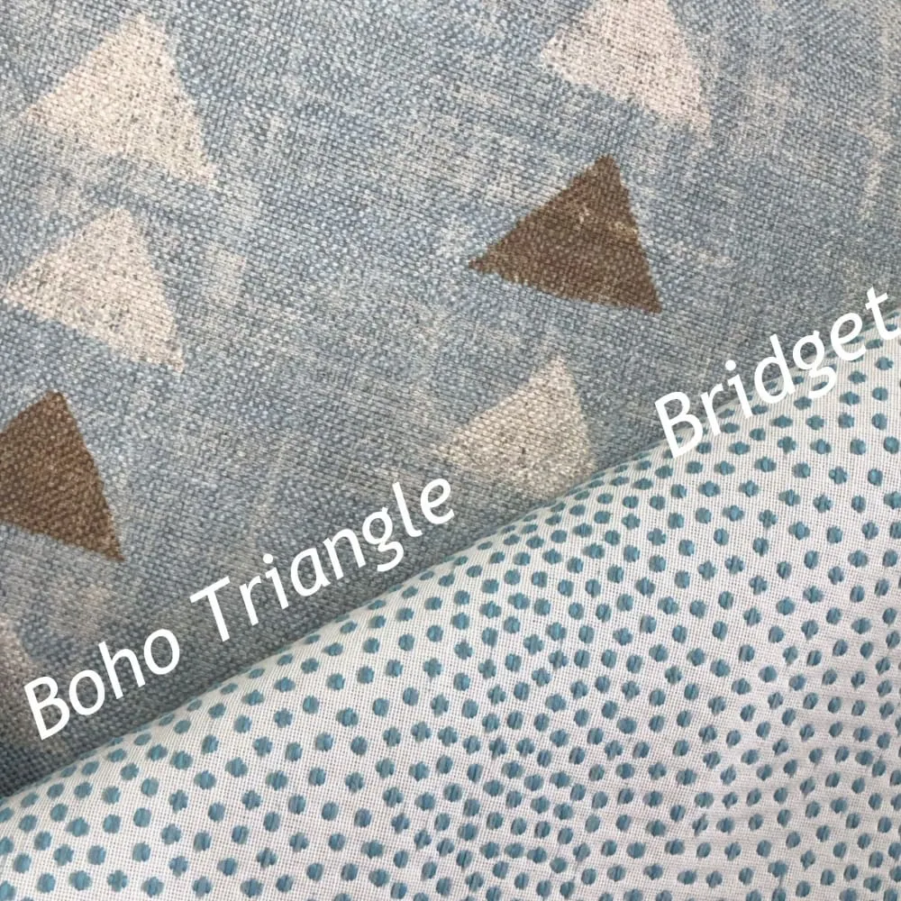 Boho Triangle Chambray Blue Pillow Cover