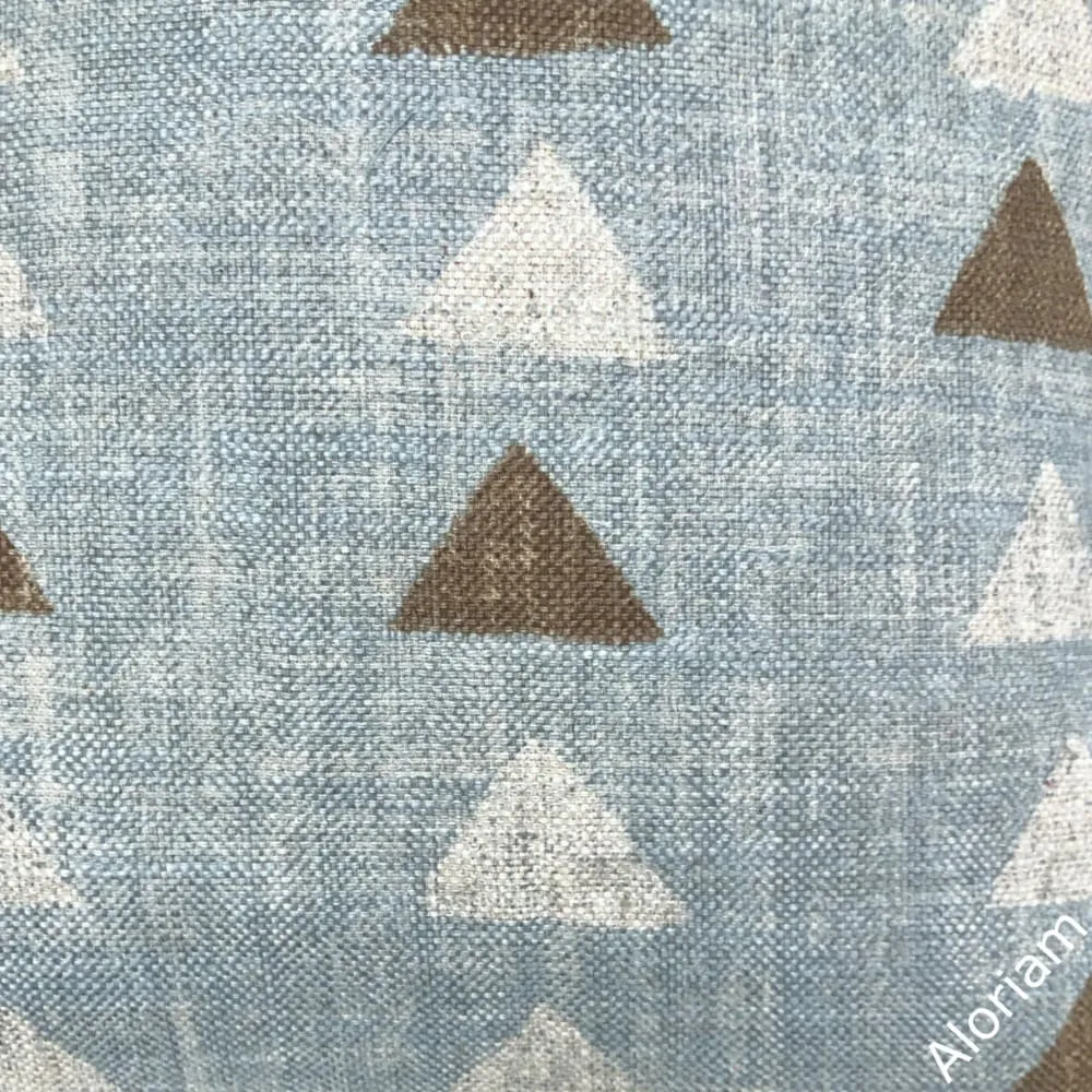 Boho Triangle Chambray Blue Pillow Cover