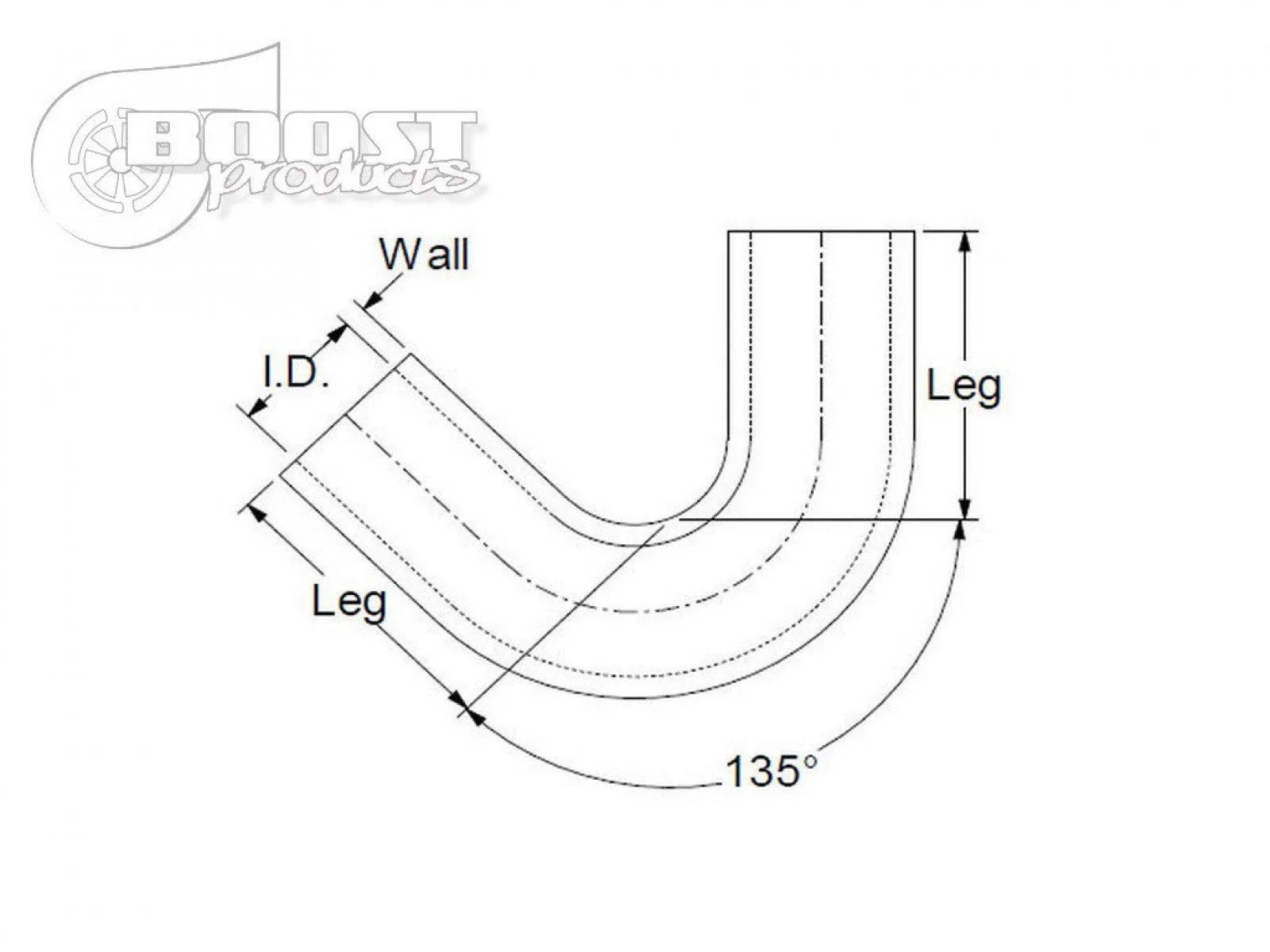 BOOST Products Silicone Elbow 135 Degrees, 16mm (5/8") ID, Black