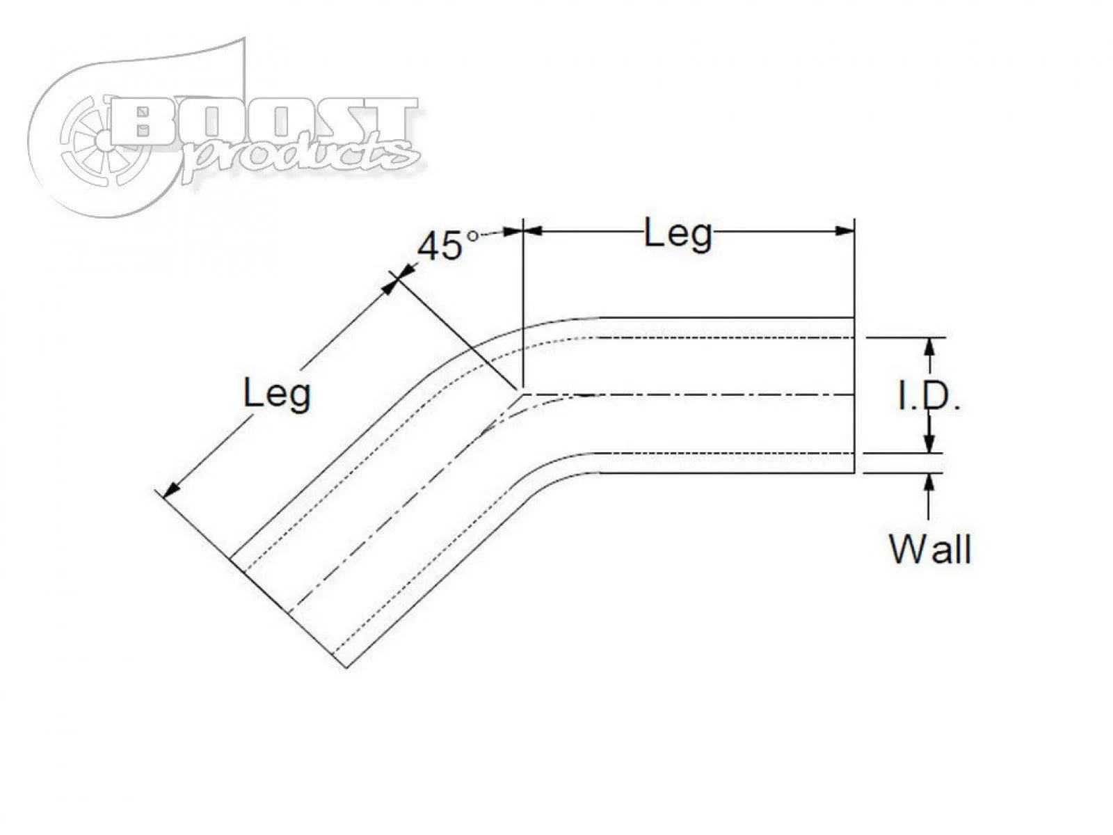 BOOST Products Silicone Elbow 45 Degrees, 13mm (1/2") ID, Black