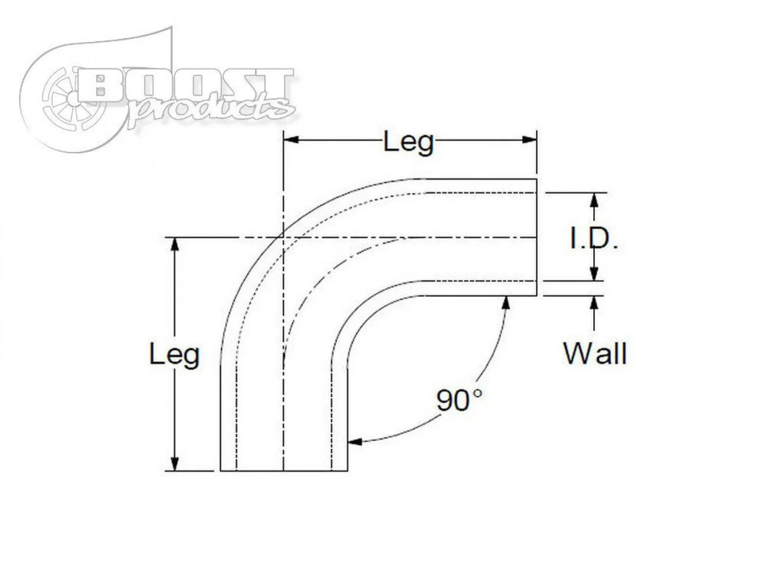 BOOST Products Silicone Elbow 90 Degrees, 48mm (1-7/8") ID, Black