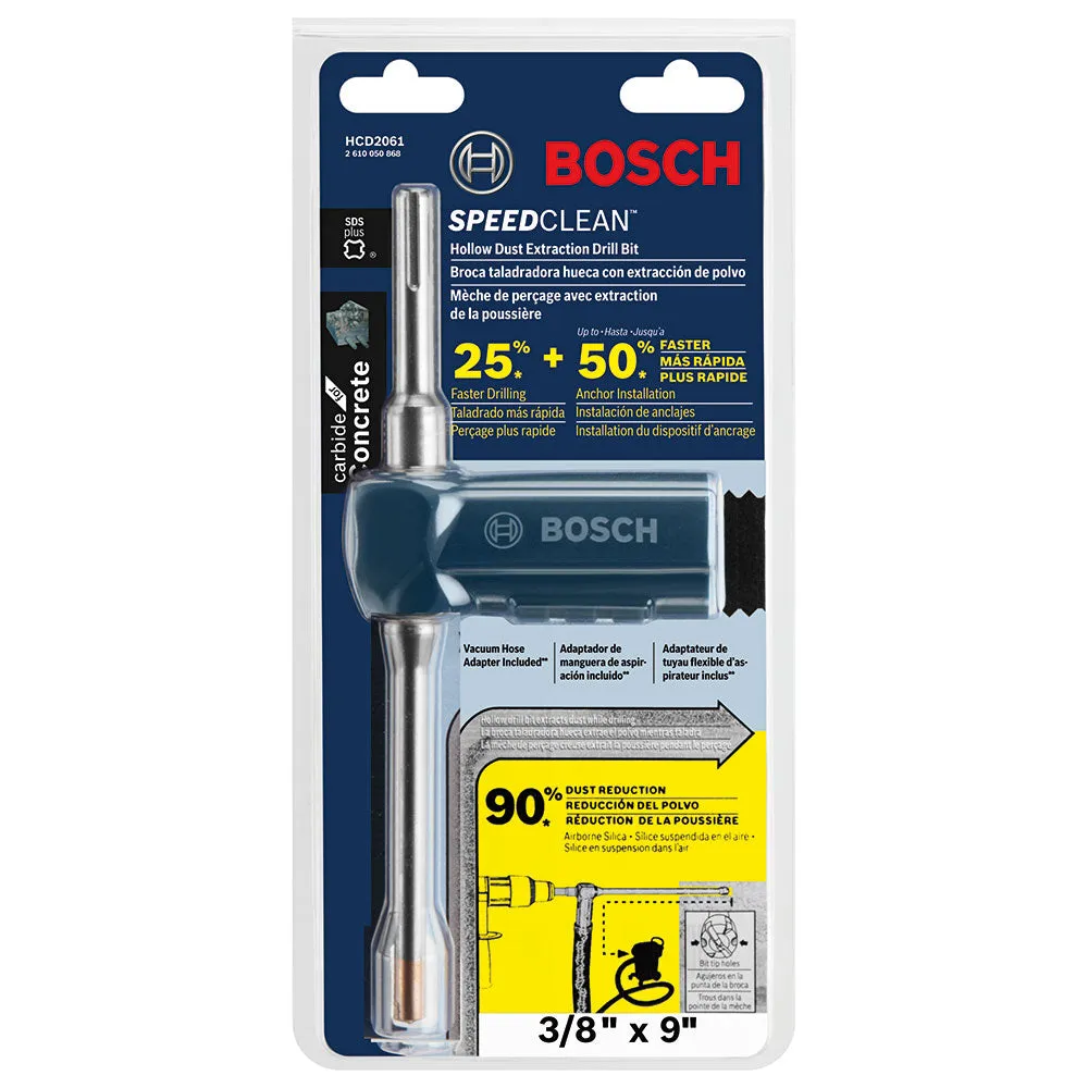 Bosch HCD2061 SDS-Plus Speed Clean Dust Extraction Bit, 3/8" x 9", 2 Cutter